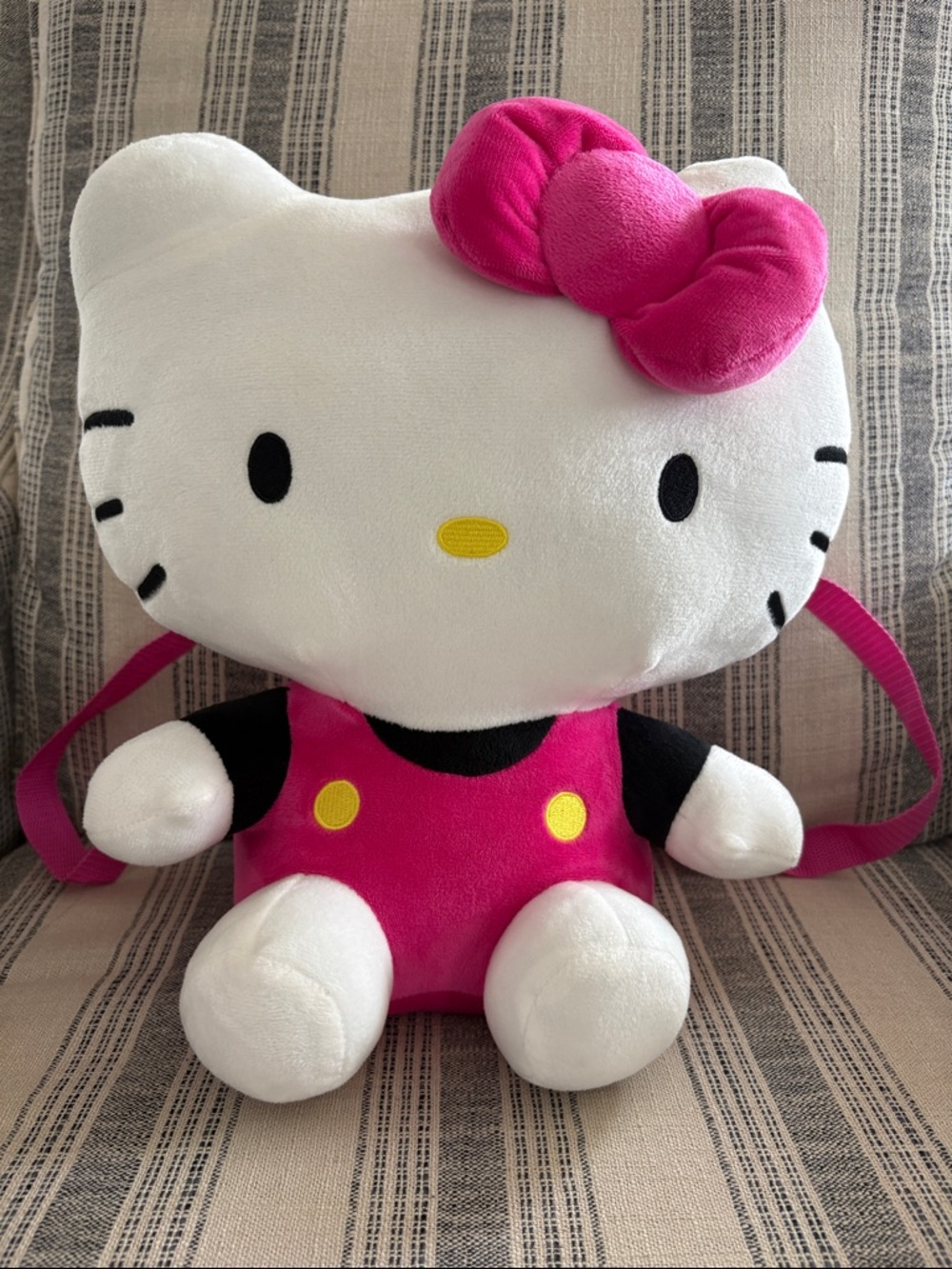 Hello Kitty Plush Backpack with Bright Pink Bow and Accents